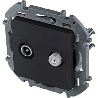 Розетка TV+SAT Звезда без рамки Legrand Inspiria 1-м антрацит картинка